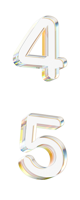 立体水晶透明金边数字45