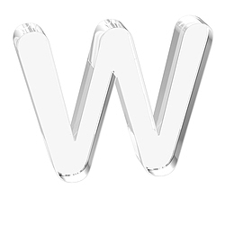 立体水晶透明字母ww