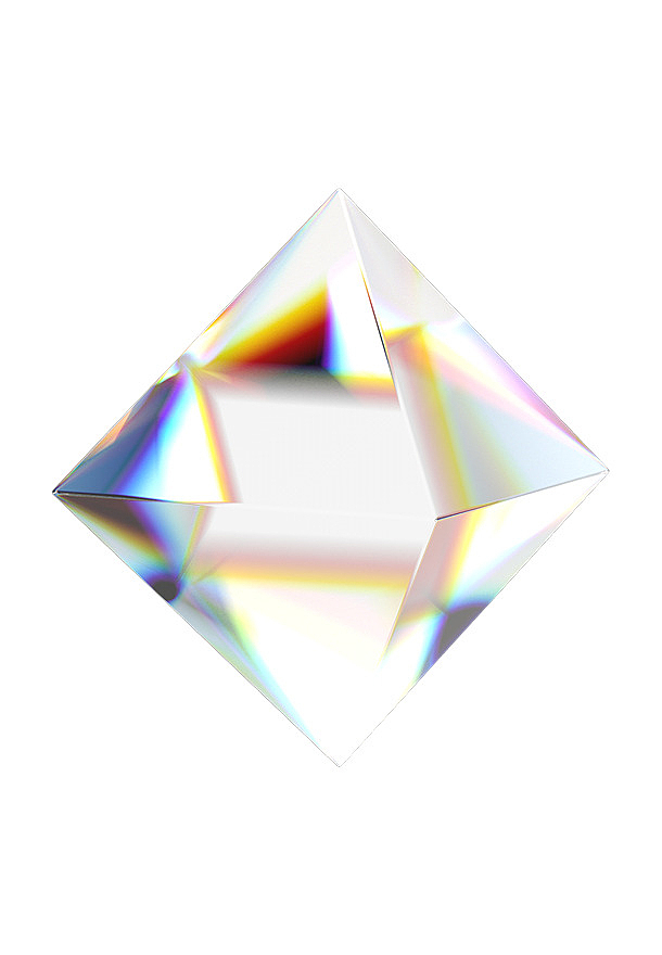 立体水晶透明金边菱形