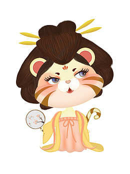 虎妞 生肖虎女 虎年卡通 虎年元旦