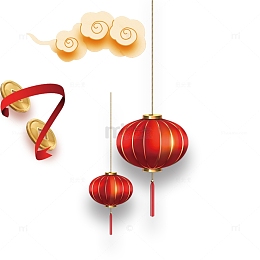 中国风灯笼祥云元素