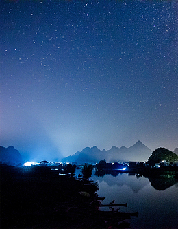 蓝色晚上天空