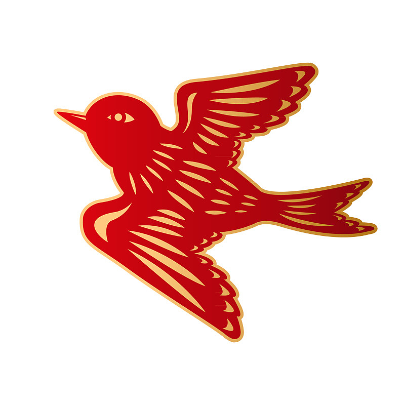 节日元素红色鸟