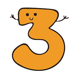 矢量图数字三卡通