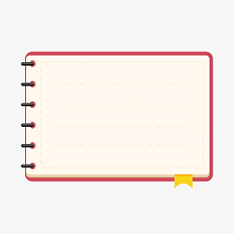 红色日记笔记本子边框