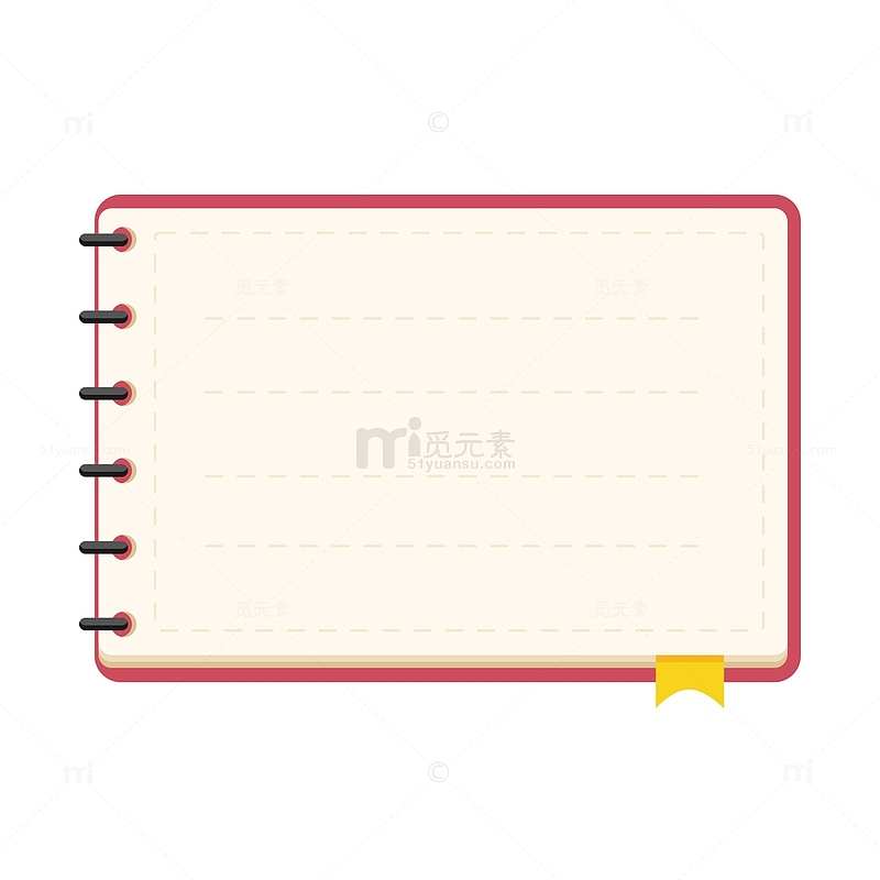 红色日记笔记本子边框