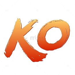 矢量红色渐变书法KO