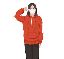 彩色面罩抗肺炎的促销装饰