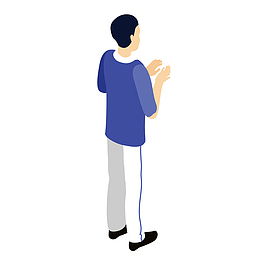 2.5D扁平化人物男人免抠图