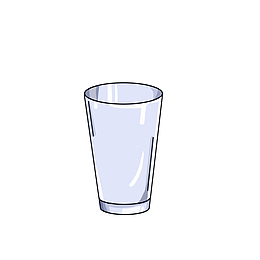 卡通简约透明玻璃酒杯