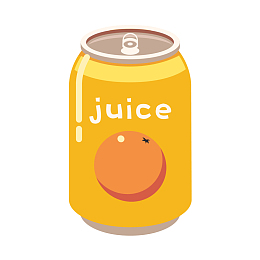 手绘卡通居家清新系列橘子汽水