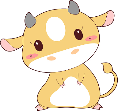 q版可爱卡通萌萌哒小动物十二生肖牛