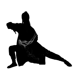 手绘武侠人物武术功夫剪影水墨烟雾可商用
