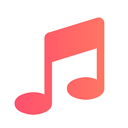 卡通红色的音乐图标