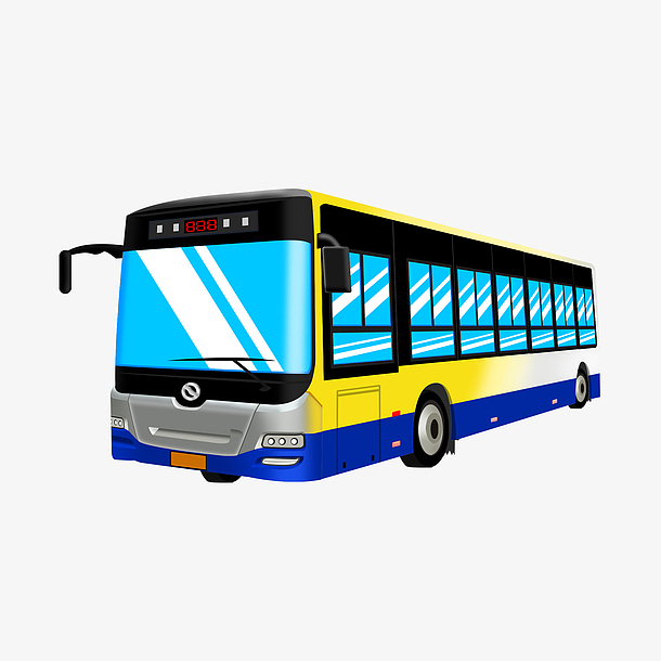 矢量手绘绿色大巴插画免扣心免抠素材免费下载_觅元素51yuansu.com