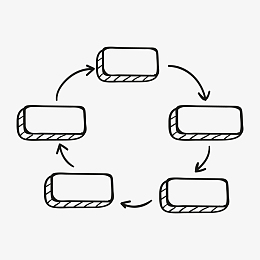 手写风ppt流程图元素