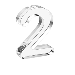 3D水晶透明 玻璃2数字