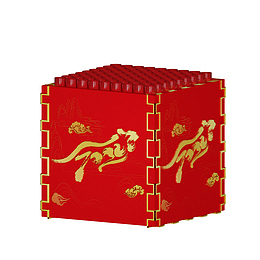 2022虎年烟花国潮免扣C4D模型素材
