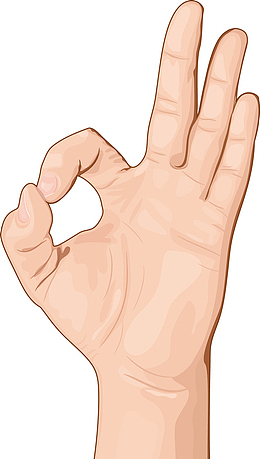 手绘卡通手指ok