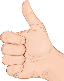 手绘卡通手指大拇指