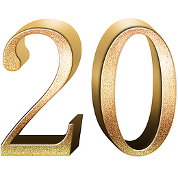 金色立体字数字20
