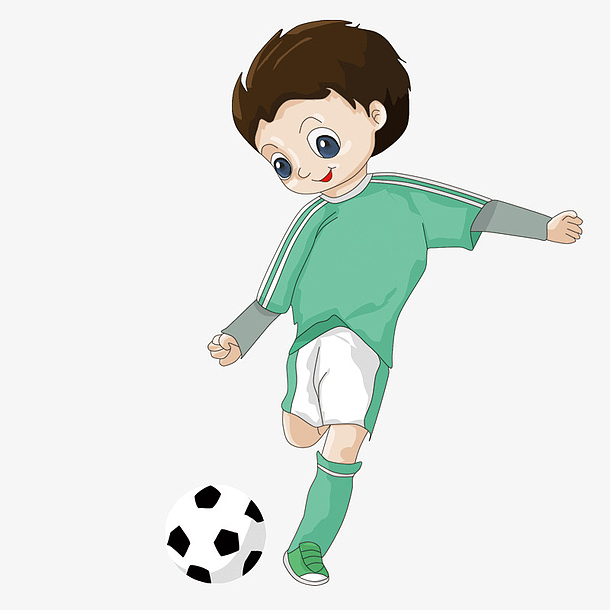 踢球孩子卡通