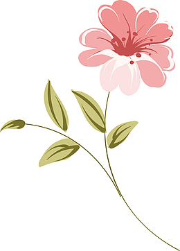 红色的手绘花朵3