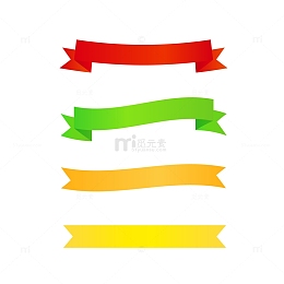 立体质感缎带横幅元素