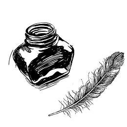 墨水羽毛素描