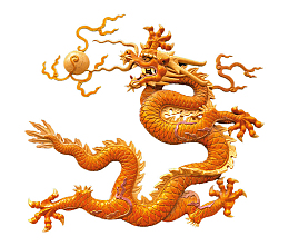 中国龙 木雕龙 金龙戏珠  五指