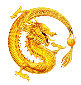 中国龙 金龙标志 金珠 圆标