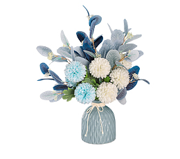 花瓶 花卉 蓝色 插花 花 蓝色的花