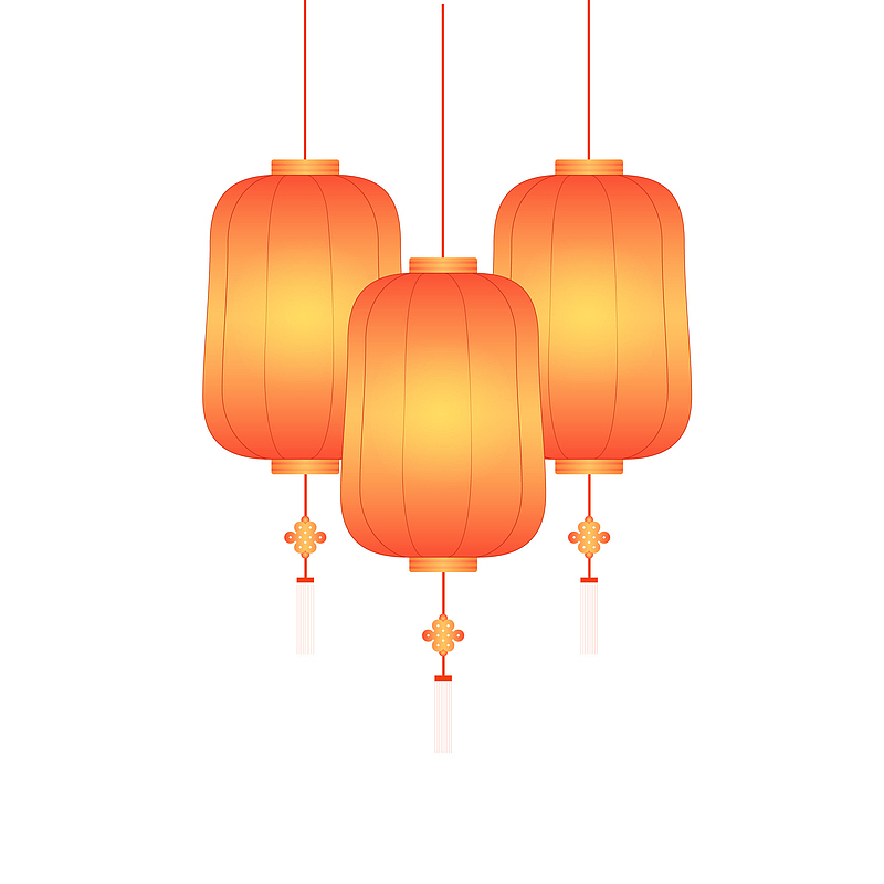 中国风红灯笼古风装饰PNG透明免抠素材