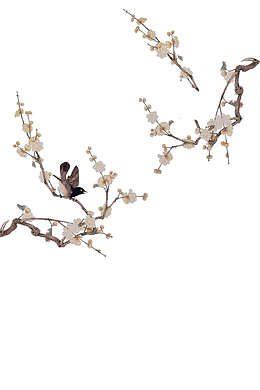 国潮风古风花朵小鸟
