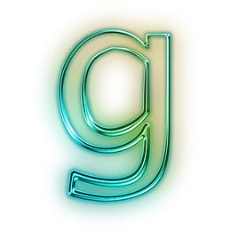 黄绿荧光特效字母g
