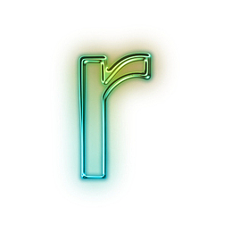 黄绿荧光特效字母r