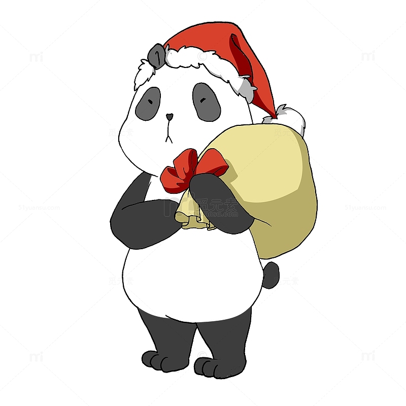 圣诞节送礼物的熊猫