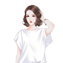 现代卡通美女