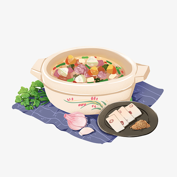 节气冬至大雪养生羊肉汤元素