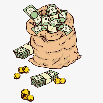 卡通钱包钱袋图