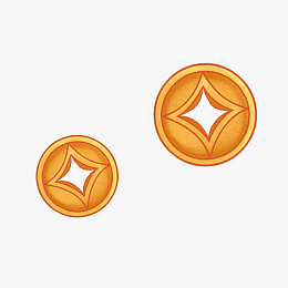 国潮国风铜钱插画素材