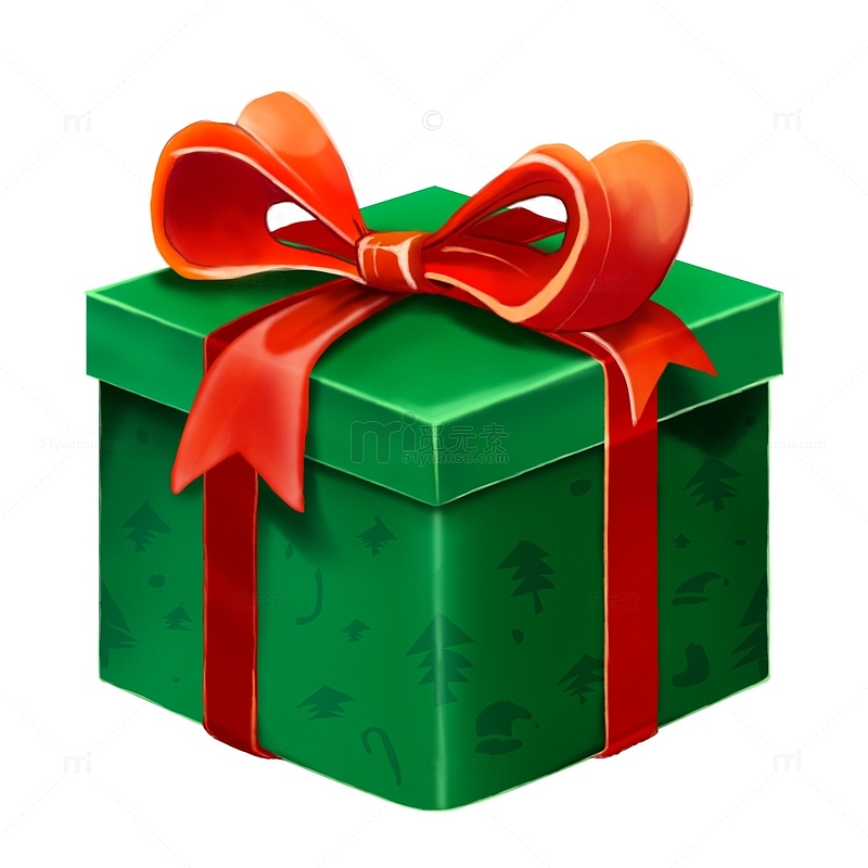 圣诞节绿色礼物盒子