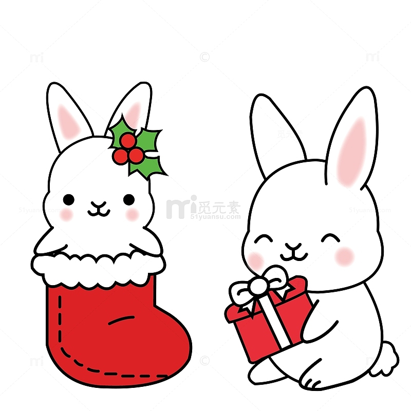 圣诞节可爱兔子礼物
