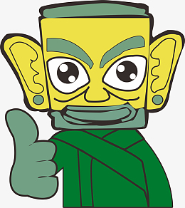 手绘三星堆,文物,手绘,卡通