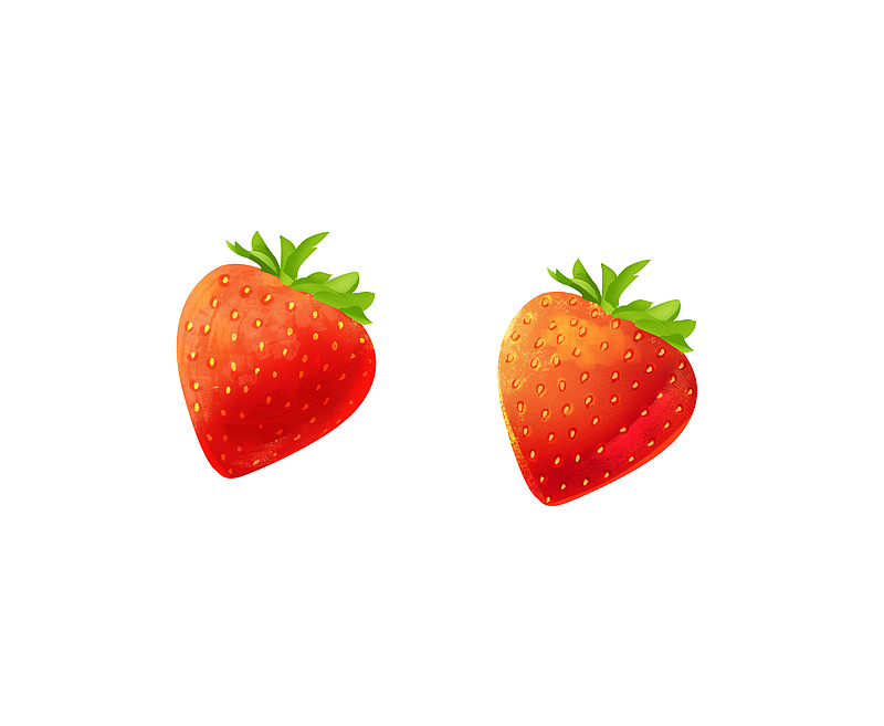 手绘草莓商业插画图
