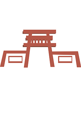 红色古风大门