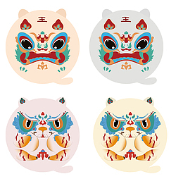年兽简笔画卡通老虎