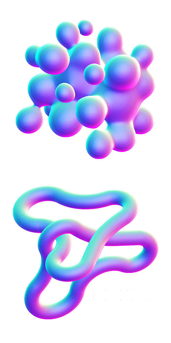 彩色球形渐变分子酸性风设计