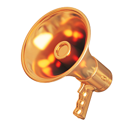 金色 喇叭 立体