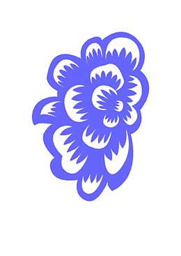 中国剪纸木槿花